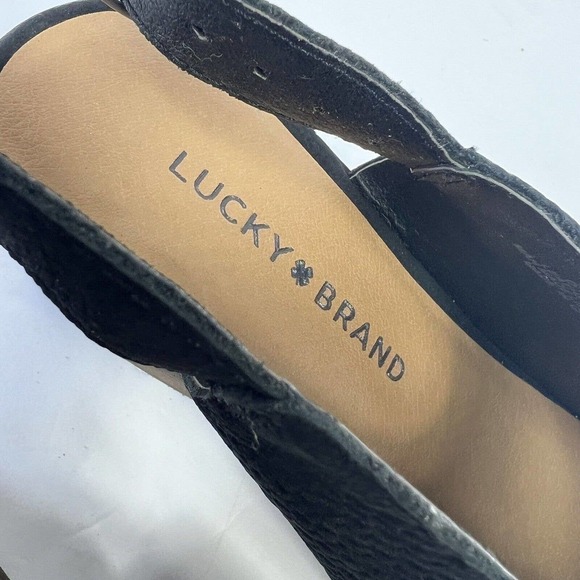 LUCKY BRAND Black Lideton Shootie Slingback Heels Size 6.5 NWOT Pointed - Picture 8 of 10